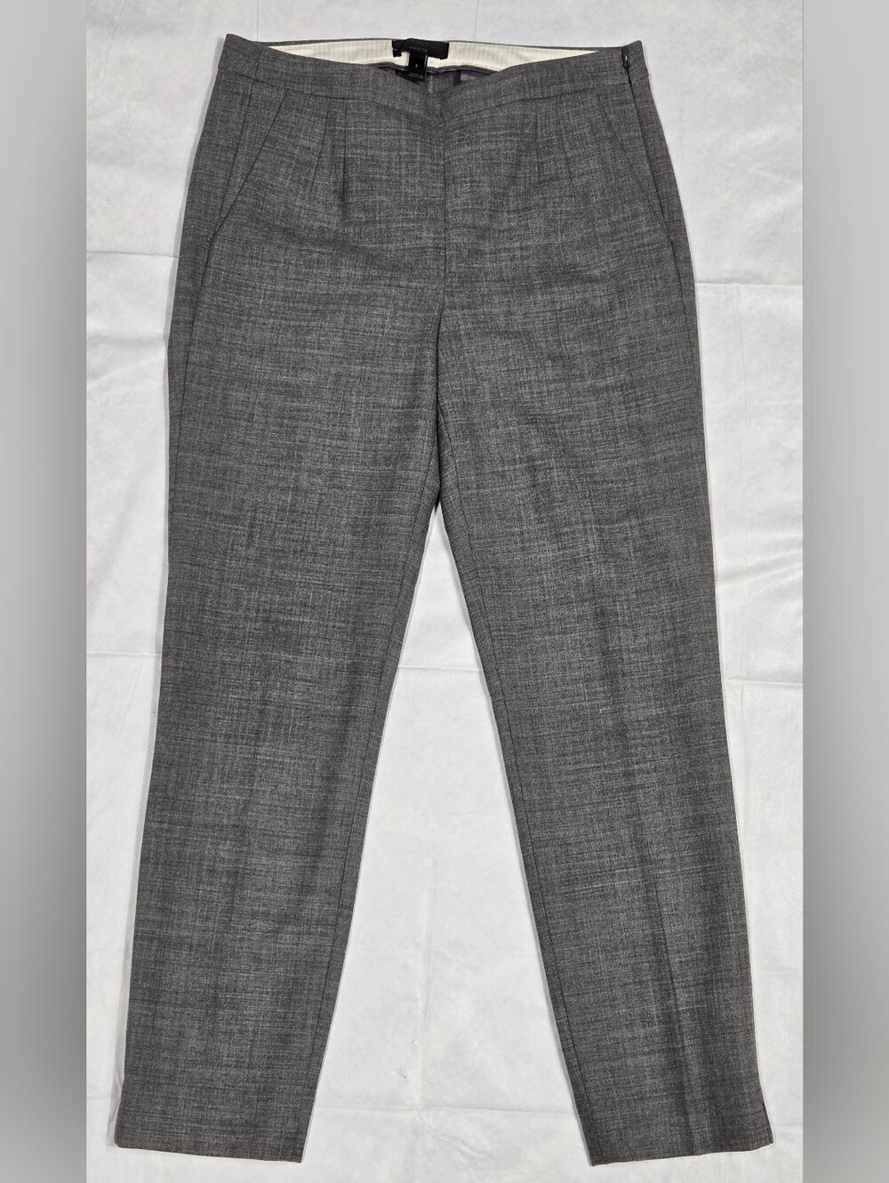 J. Crew Martie 2 Gray Dress Pants Wool Blend Pleated Ankle Cropped Side Zip